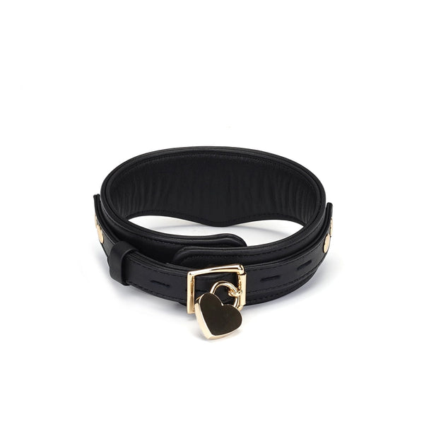 LS - Black Leather Collar Set