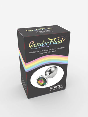 Voodoo - Gender Fluid Excite! Silver Anal Plug - Peaches