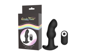 Voodoo Gender Fluid Frisson Rotating Anal Bead Vibe with Remote - Peaches